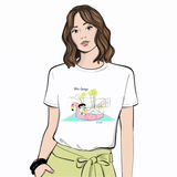 Palm Springs Flamingo Float Crewneck Short Sleeve Graphic T Shirt
