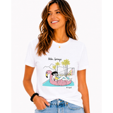 Palm Springs Flamingo Float Short Sleeve Graphic T-Shirt