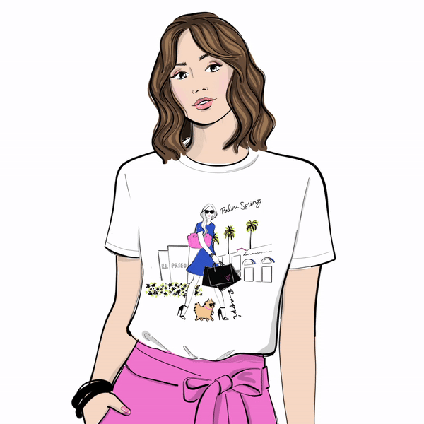 Palm Springs El Paseo Crewneck Graphic T Shirt
