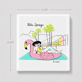 Palm Springs Flamingo Float Magnet
