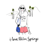 i love Palm Springs Crewneck Graphic T Shirt - Rappi Palm Springs