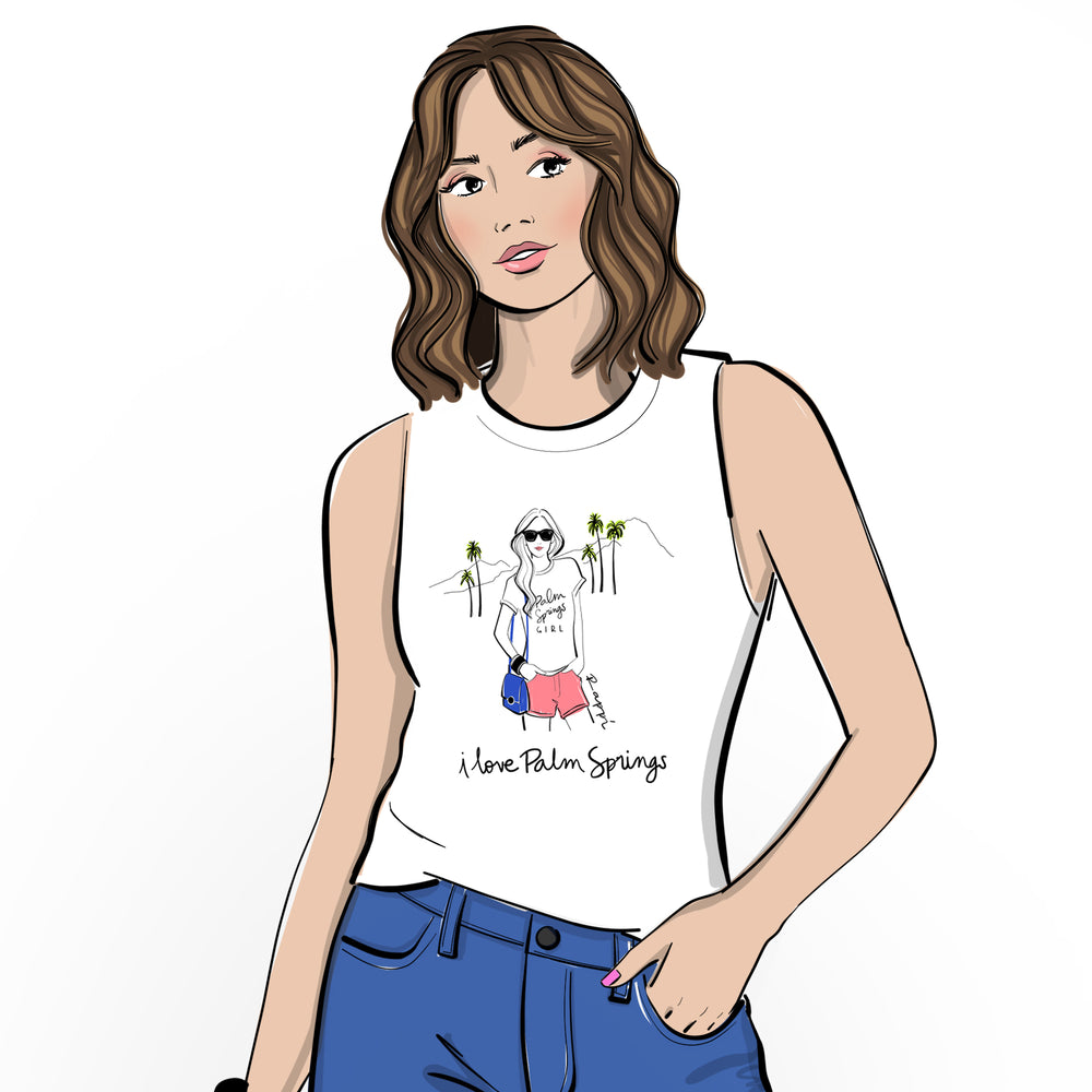 i love Palm Springs Muscle Graphic Tee - Rappi Palm Springs