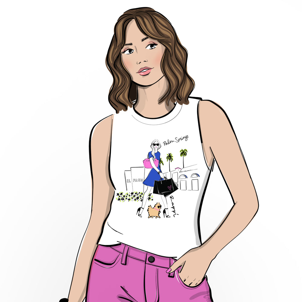 Palm Springs El Paseo Muscle Tank Graphic T Shirt