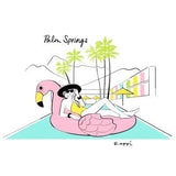 Palm Springs Flamingo Float Crewneck Graphic Tee - Rappi Palm Springs