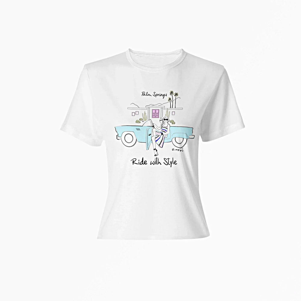 Palm Springs Ride with Style Crewneck Graphic Tee - Rappi Palm Springs